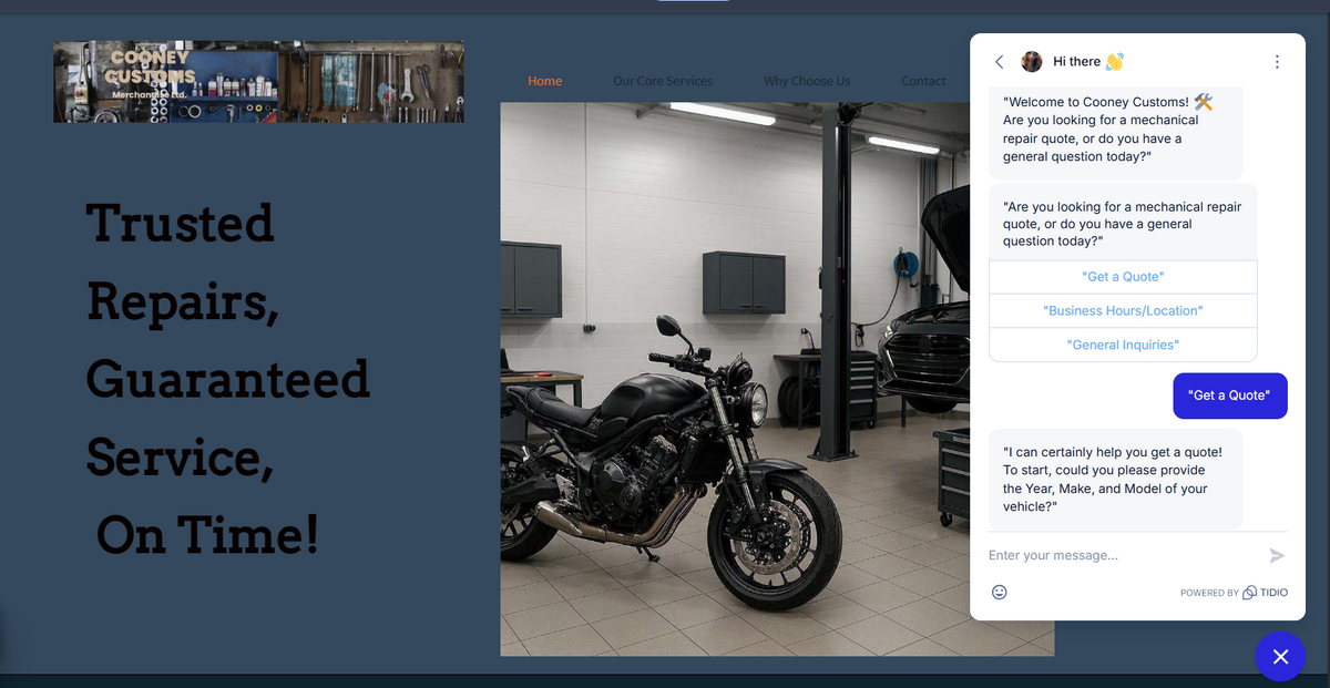 Miss-J One-Pager Business Types Auto-Web. Demo