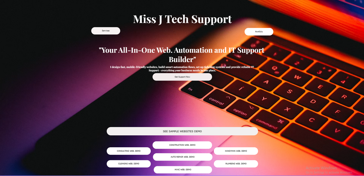 Miss-J One-Pager Business Types Auto-Web. Demo