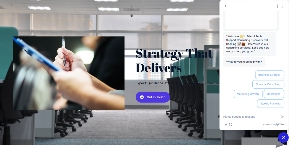 Miss-J One-Pager Business Types Auto-Web. Demo